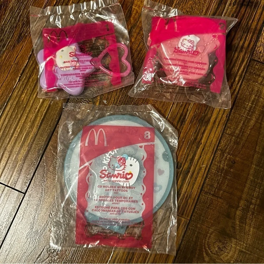 NWT 2002 Vintage Sanrio Hello Kitty McDonald’s Toy Lot of 3 Happy Meal 1,2,8 - Picture 1 of 6